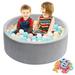 Foam Ball Pit for Kids Baby Tooddlers Gray Soft Round Ball Pit 1-3 Year Old Gift Memory Ball Pool Indoor Playpen Center (Balls Not Included)