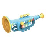 Mini Trumpet with Light and Sound-Musical Toy Wind Instruments for Kids Early Educational Toys Musical Instrument Toy for Toddler Girls Boys Beginners Blue