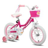 JOYSTAR Angel Girls Bike for Toddlers and Kids Ages 2-9 Years Old 12 14 16 18 Inch Kids Bike with Training Wheels & Basket 18 in Girl Bicycle with Handbrake & Kickstand