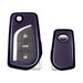 Xotic Tech Pruple Black Shockproof Flip Key Fob Cover Case Compatible with Toyota Auris Corolla Avensis Verso Yaris Aygo or Scion tC 10 Series iM etc. Fit 2/3/4 Buttons Key