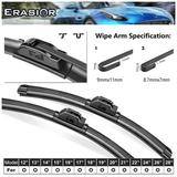 Erasior 22 &22 Fit For Chevrolet Express 2500 1997 Windshield Wiper Blades 22 in & 22 in Replacement Wiper For Car Front Window Pack of 2 ES6188PW