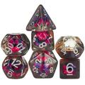 MBGBrybelly Demon Eye Polyhedral Dice Set - Unique Demon/Monster/Dragon Design Within Each Die Premium Novelty Gift of 7 Collectible TTRPG Role-Playing RPG Gaming and DND Accessories