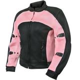 Xelement CF508 Women s Guardian Black and Pink Mesh Jacket with X-Armor Protection 3X-Large