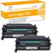 Toner H-Party Compatible Toner Cartridge with Chip for Canon 057 CRG-057 3009C001 ImageCLASS MF445dw MF448dw MF449dw LBP226dw LBP227dw Laser Printer (Black 2-Pack)