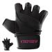 Contraband Pink Label 5737 Womens Wrist Wrap Weight Lifting Gloves w/Grip-Lock Padding (PAIR)