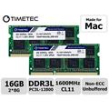 Timetec Hynix IC 16 GB (8GB x 2) DDR3L for Mac 1600 MHz PC3L 12800 SODIMM Apple dedicated additional memory (16 GB (8GB x 2))