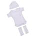 Dolls Outfits Short Sleeve Jumpsuit & Hat 26-28cm Baby Dolls White
