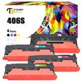 Toner Bank 4-Pack Compatible Toner for Samsung CLT-K406S/XAA K406 CLP-360 365 365W 366W CLX-3303FW 3305FW 3305 3306FN SL-C460FW C463W Printer Black Cyan Magenta Yellow