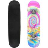 3d render abstract rainbow geometric world Vertical Outdoor Skateboard Longboards 31 x8 Pro Complete Skate Board Cruiser