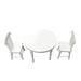 1:12 Dollhouse Miniature Furniture White Color Round Dining Table Chair Set