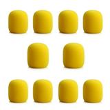 TBOLINE 10pcs Microphone Windscreen Sponge Cover Mic Foam Protective Caps (Yellow)