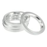 4pcs OD 72.6mm to ID 56.6mm Aluminium Alloy Car Hub Centric Rings Wheel Bore Center Spacer Silver Tone