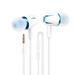 TureClos Earbuds E18 In-ear 3.5mm Calling Earphone Wired Portable Sports Headphone with Microphone Blue