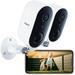 Arenti Wireless Outdoor Security Camera (2Pack) GO1 Wifi Rechargeable Battery Powered Night Vision 2-Way Audio AI Motion Detection Surveillance Camera (Supports Only 2.4Ghz Wi-Fi)