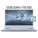 ASUS ROG Zephyrus M Gaming Laptop 15.6 FHD IPS 240Hz Display 9th Gen Intel Hexa-Core i7-9750H 32GB DDR4 1TB SSD NVIDIA GeForce GTX 1660 Ti 6GB RGB Backlit Keyboard Win10 Pro Blue