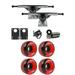 RKP Raw Longboard Trucks Wheels Package 62mm x 38mm 83A 186C Red Clear