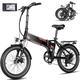 Elifine 500W 20 Folding Electric Bike for Adults Full Suspension Foldable Ebike with 5 Riding Modes 48V 7.8Ah Battery Aluminum Alloy Commuter Electric Bicycle up to 50 Miles