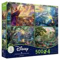 Ceaco - Thomas Kinkade - The Disney Collection - Four 500 Piece Jigsaw Puzzles including Lion King Peter Pan Princess and the Frog & Jungle Book