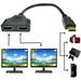 HDMI Port Male to Female 1 Input 2 Output Splitter Cable Adapter Converter 1080P Dual for HDTV for HDMI HD LED LCD TV Signal One in Two Out Black