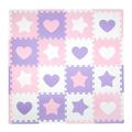 Tadpoles Hearts and Stars Foam Playmats for Baby and Kids 16 Interlocking Play Mat Waterproof Durable Long-lasting | Total Floor Coverage 50â€� x 50â€� | Pink Purple