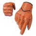 Harssiney Leather Motorcycle Gloves for Men Riding Driving Biker Racing Motorbike Glove Touchscreen with Hard Knuckle Protection Light Brown Size S