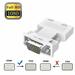 VGA to HDMI Adapter Converter with Audio (PC VGA Source Output to TV/Monitor with HDMI Connector) Active Male VGA in Female HDMI 1080p Video Dongle adaptador for Computer Laptop Projector-White