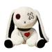 Stuffed Toy Embroidery Patterns Cartoon Rabbit Shaped Doll Cute Plush Toy for Kids Adults Black/White/Pink