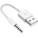 ACE Audio Adapter Cable 3.5mm to USB 2.0 Data Sync Audio Adapter Cable for iPod Shuffle 3rd 4th 5th 6th White