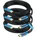 4K HDMI Cable 6ft Super-Slim Flat Space-Saving High-Speed HDR HDMI 2.0 Braided Cord 2-Pack UL-Listed