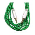 Premium 3.5mm Nylon Tangle Free Auxiliary Aux 6 Feet Male to Male Stereo Audio Cable for Headphones iPods iPhones iPads Home / Car Stereos and More - Green