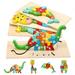 KMTJT Wooden Puzzles Toys for Toddlers 1-3 Year Old Kids Montessori Toys Learning Educational Wood Puzzle Toy Gift for 1 2 3 Year Old Boys Girls - 4 Pack