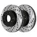 AutoShack Front Drilled Slotted Brake Rotors Black Pair of 2 Driver and Passenger Side Replacement for Chevrolet Monte Carlo 2006-2013 Impala 2014-2016 Impala Limited 2006-2011 Buick Lucerne PR65128LR