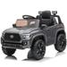 paproos Officially Toyota Tacoma 12V Ride on Cars with Remote Control Battery Powered Ride on Toys for Toddlers Kids Kids Electric Cars with Light Music MP3 Boys Girls Gifts for 3-4 Ages Gray