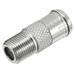 Silver Tone BSP F Female to F Male Quick Jack RF Coaxial Adapter Connector