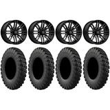 MSA Black Rogue 16 ATV Wheels 32 MotoRally Tires Can-Am Commander Maverick Renegade Outlander Defender