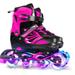 Adjustable Illuminating Inline Skates with Light Up Wheels for Kids and Youth Girls Boys Inline Skates
