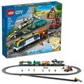 LEGO City Freight Train Set 60336 Remote Control Toy for Kids Aged 7 plus with Sounds 2 Wagons Car Transporter 33 Track Pieces and 2 EV Car Toys