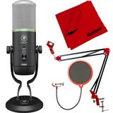 Mackie EleMent Series Carbon USB Condenser Microphone (EM-CARBON) Bundle with Microphone Suspension Boom Scissor Arm Stand + Universal Pop Filter Microphone Wind Screen + 6 x 6 inch Microfiber Cloth