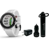 Garmin Approach S62 Premium GPS Golf Watch and Wearable4U PowerBank Bundle (Black / White)