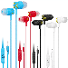 Set Of 4 UrbanX R2 Wired in-Ear Headphones With Mic For QMobile Noir i6 Metal HD with Tangle-Free Cord Noise Isolating Earphones Deep Bass In Ear Bud Silicone Tips
