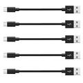 epacks Charger Micro USB Nylon Braided Short Cable Fast USB Charging Cord for for External Battery Charger Samsung HTC LG Android and More (5 Pack) 8 Inch - Black