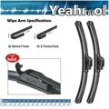 Yeahmol 22 +22 Fit For Lincoln Town Car 1993 Windshield Wiper Blades Replacement Wiper Blades For Car Front Window (Set of 2 22 Inch + 22 Inch J U HOOK)