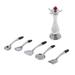 5Pcs 1:12 Scale Kitchen Dollhouse Mini Spoon Cookware Tools with Holder Rack for Dolls
