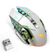 Rechargeable Wireless Bluetooth Mouse Multi-Device (Tri-Mode:BT 5.0/4.0+2.4Ghz) with 3 DPI Options Ergonomic Optical Portable Silent Mouse for Lenovo Tab M7 (3rd Gen) White Green