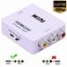 HDMI to RCA HDMI to AV 1080P HDMI to AV 3RCA CVBs Composite Video Audio Converter Adapter Supporting PAL/NTSC with USB Charge Cable(WHITE)