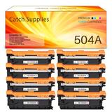 Catch Supplies Compatible Toner Replacement for HP 504A CE250A Color Laser Printers CM3530 CP3525 Printer Ink ï¼ˆ2*Black 2*Cyan 2*Magenta 2*Yellow 8-Pack)