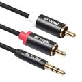 Farfi 3.5mm Male to 2RCA Male AUX Stereo Audio Cable Adapter Cord for Phone Speaker