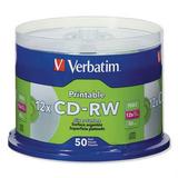 Verbatim-1PK CD-RW DataLifePlus Printable Rewritable Disc 700 MB/80 min 12x Spindle Silver 50/Pack