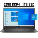 Dell Inspiron 15 3000 3501 Business Laptop 15.6 FHD Anti-glare WVA Display 11th Gen Intel Quad-Core i5-1135G7 32GB DDR4 1TB SSD Integrated Intel Iris Xe Graphics HDMI WiFi Webcam Win10 Black
