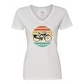 Inktastic Cycling Vintage Bicycle for Cyclist Women s V-Neck T-Shirt